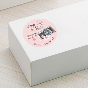 Vielen Dank für Ihre Snap-, Tag- und Share-Chic-Aq Runder Aufkleber