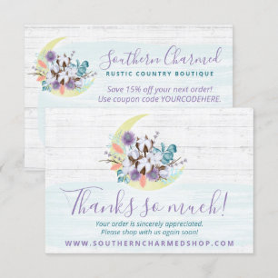 Vielen Dank für Ihre Südflorenkarte Cotton Moon Ru Einladung