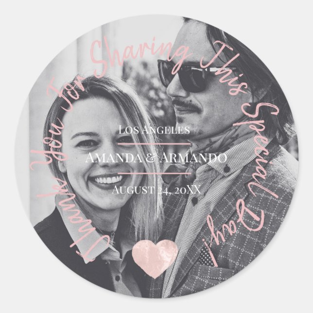 Vielen Dank für Ihre Teilnahme an dieser Rose Runder Aufkleber (Vorderseite)