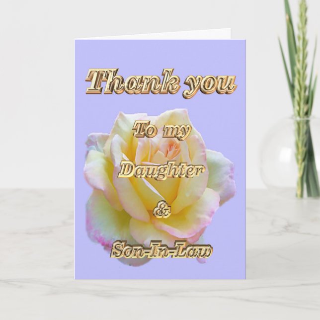 Vielen Dank für Ihre Tochter und Ihre Schwiegersoh Dankeskarte (Vorderseite)
