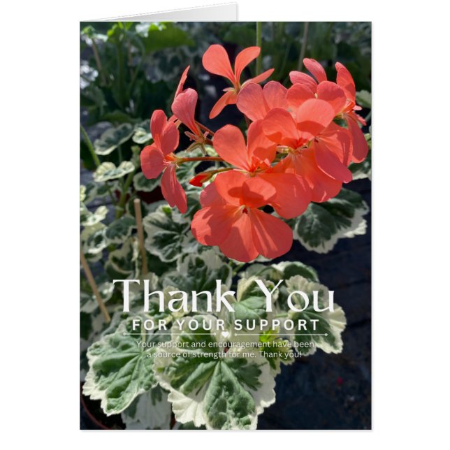 Vielen Dank für Ihre Unterstützung Danke Karte (Vorne)