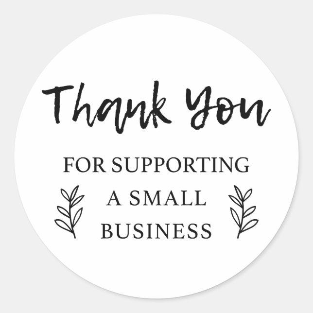 Vielen Dank für Ihre Unterstützung für das kleine  Runder Aufkleber (Vorderseite)