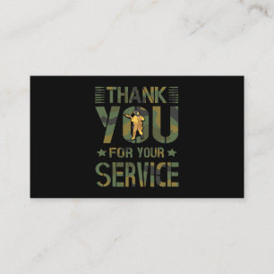 Vielen Dank für Ihre Unterstützung für Militärsold Visitenkarte