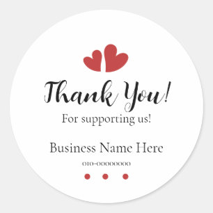 Vielen Dank für Ihre Unterstützung für uns Aufkleb Runder Aufkleber