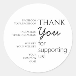 Vielen Dank für Ihre Unterstützung für uns Runder Aufkleber