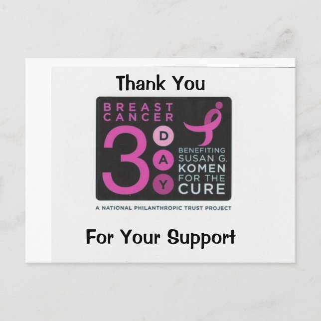 Vielen Dank für Ihre Unterstützung - Maßgeschneide Postkarte (Vorderseite)