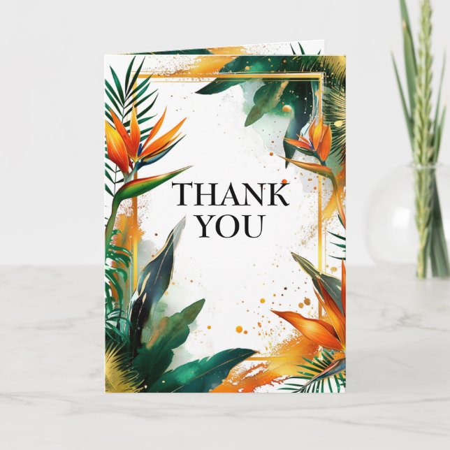 Vielen Dank für Ihre vertikalen Vögel im Paradies  Dankeskarte (Vorderseite)