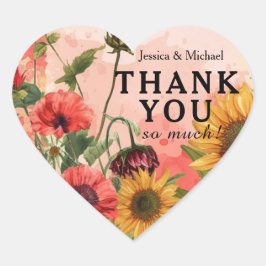 🌻 Vielen Dank für Ihre vielen Sonnen Petals & Sca Herz-Aufkleber