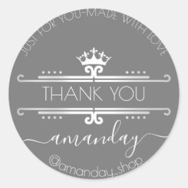 Vielen Dank für Ihre Web-Boutique Shop Royal Gray Runder Aufkleber