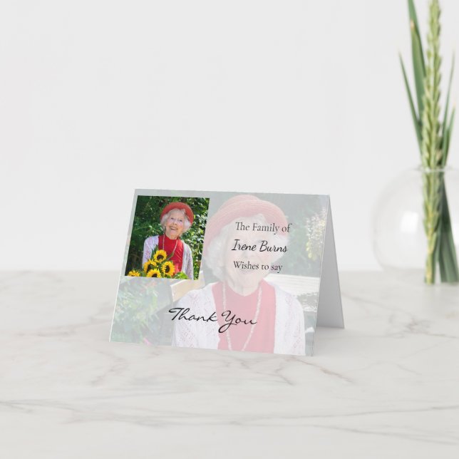 Vielen Dank für Ihren Ausdruck des Beileids Dankeskarte (Vorderseite)