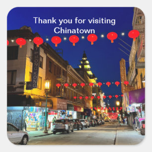 Vielen Dank für Ihren Besuch SF Chinatown #11 Stic Quadratischer Aufkleber