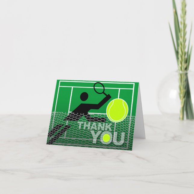 Vielen Dank für Ihren Card Tennis Player Dankeskarte (Vorderseite)