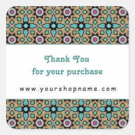 Vielen Dank für Ihren Einkauf 1 Quadratischer Aufkleber