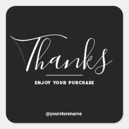 Vielen Dank für Ihren Einkauf-Aufkleber Quadratischer Aufkleber