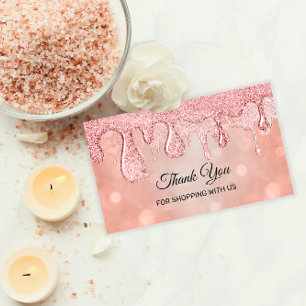 Vielen Dank für Ihren Einkauf bei uns Rose Tropfe Visitenkarte