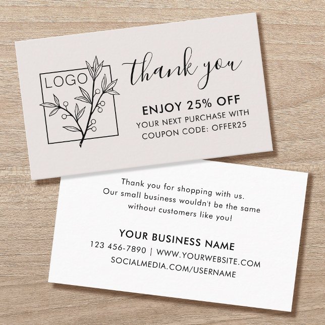 Vielen Dank für Ihren Einkauf Benutzerlogo in Hell Visitenkarte (Von Creator hochgeladen)