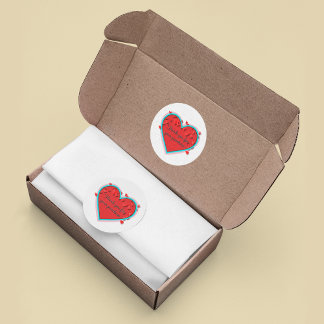 Vielen Dank für Ihren Einkauf Herz Blume Pastell Runder Aufkleber