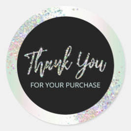Vielen Dank für Ihren Einkauf Holographic Glitzer Runder Aufkleber
