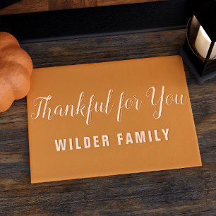 Vielen Dank für Ihren Familiennamen Orange Fall Do Fußmatte