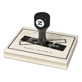 Vielen Dank für Ihren Firmennamen Website Black Ma Gummistempel