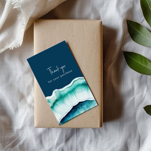 Vielen Dank für Ihren Kauf Blue Age Effekt Begleitkarte (Blue agate effect enclosure card that says "Thank you for your purchase")