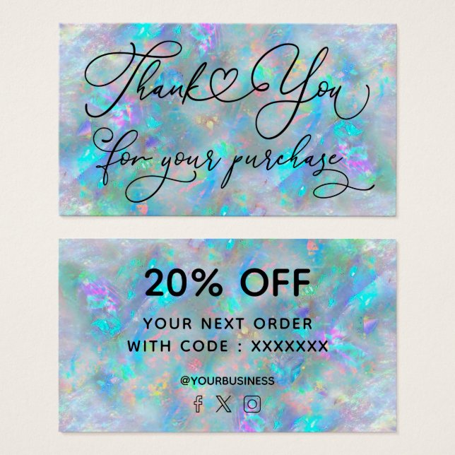 Vielen Dank für Ihren Kauf Blue Opal (Vorne & Hinten)