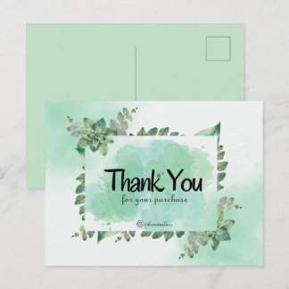 Vielen Dank für Ihren Kauf grünes botanisches Wass Postkarte