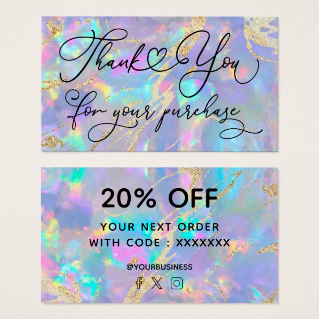 Vielen Dank für Ihren Kauf lila opal (Vorne & Hinten)