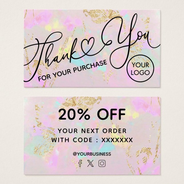 Vielen Dank für Ihren Kauf Pink Opal (Vorne & Hinten)