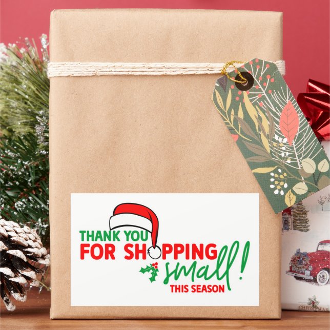 Vielen Dank für Ihren kleinen Geschäftsaufenthalt Rechteckiger Aufkleber (Feiertag)