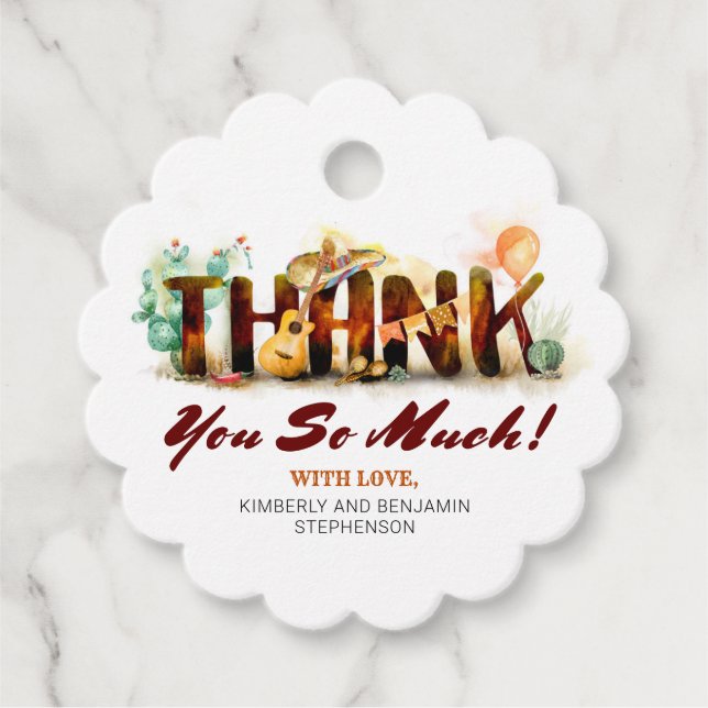 Vielen Dank für Ihren mexikanischen Stil Geschenkanhänger (Vorderseite)