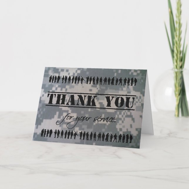 Vielen Dank für Ihren Militärhelden Dankeskarte (Vorderseite)