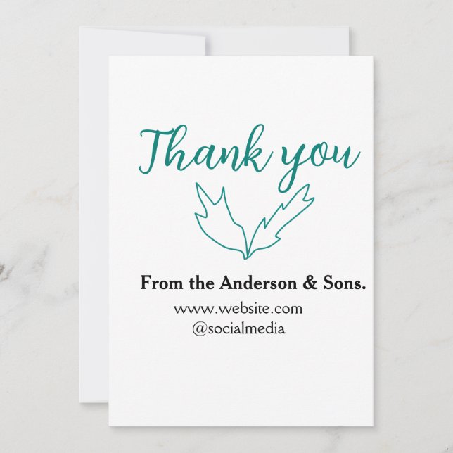 Vielen Dank für Ihren Namen auf der Website des Un Einladung (Vorderseite)