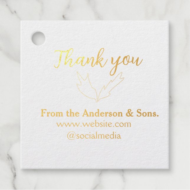 Vielen Dank für Ihren Namen auf der Website des Un Geschenkanhänger (Vorderseite)