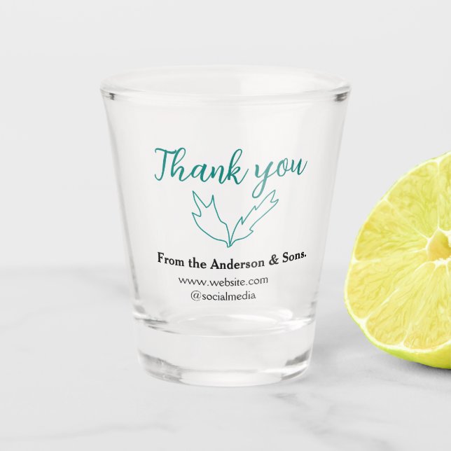 Vielen Dank für Ihren Namen auf der Website des Un Schnapsglas (Vorderseite)