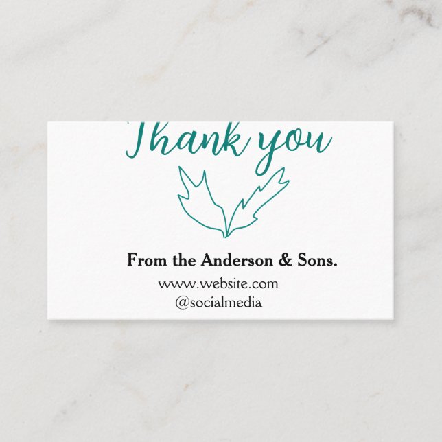 Vielen Dank für Ihren Namen auf der Website des Un Visitenkarte (Vorderseite)