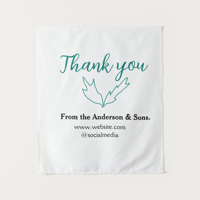 Vielen Dank für Ihren Namen auf der Website des Un Wandteppich (Vorderseite)