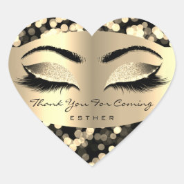 Vielen Dank für Ihren Namen Herz Confetti Gold Herz-Aufkleber