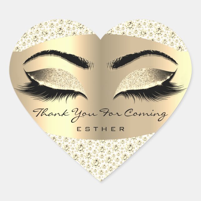 Vielen Dank für Ihren Namen Herz White Gold kommen Herz-Aufkleber (Vorderseite)