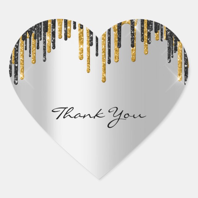 Vielen Dank für Ihren Namen Wedding Silver Gray Go Herz-Aufkleber (Vorderseite)