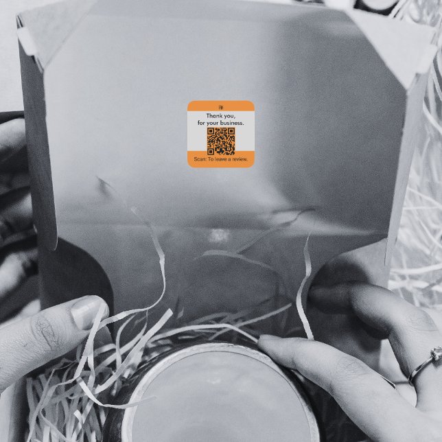 Vielen Dank für Ihren QR-Code Quadratischer Aufkleber (Thank You For Your Business QR-code Square Sticker)