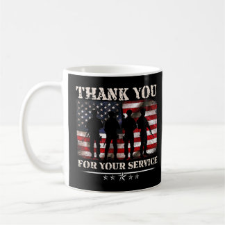 Vielen Dank für Ihren Service American Flag Vetera Kaffeetasse