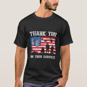 Vielen Dank für Ihren Service American Flag Vetera T-Shirt