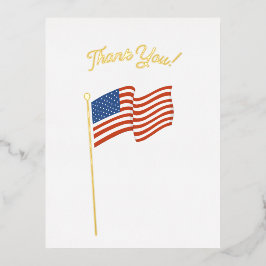 Vielen Dank für Ihren Service Amerikanischer Flagg Folien Feiertagspostkarte