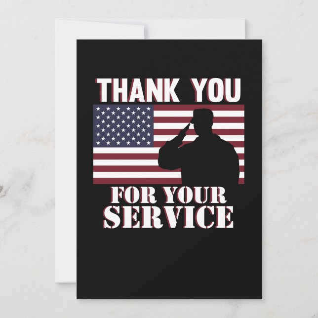 Vielen Dank für Ihren Service Happy Veterans Day Einladung (Vorderseite)