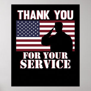 Vielen Dank für Ihren Service Happy Veterans Day Poster