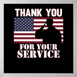 Vielen Dank für Ihren Service Happy Veterans Day Poster