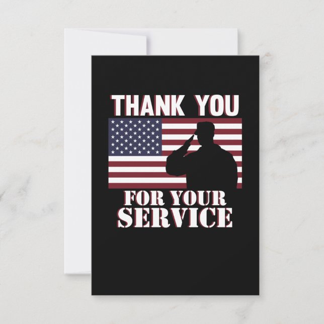 Vielen Dank für Ihren Service Happy Veterans Day RSVP Karte (Vorderseite)