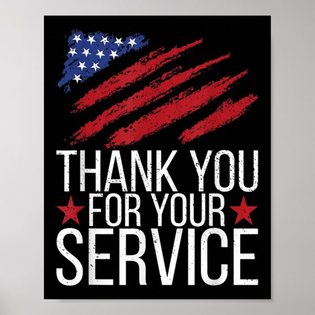Vielen Dank für Ihren Service Memorial Day America Poster (Vorne)