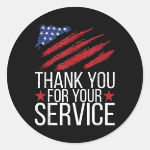 Vielen Dank für Ihren Service Memorial Day America Runder Aufkleber